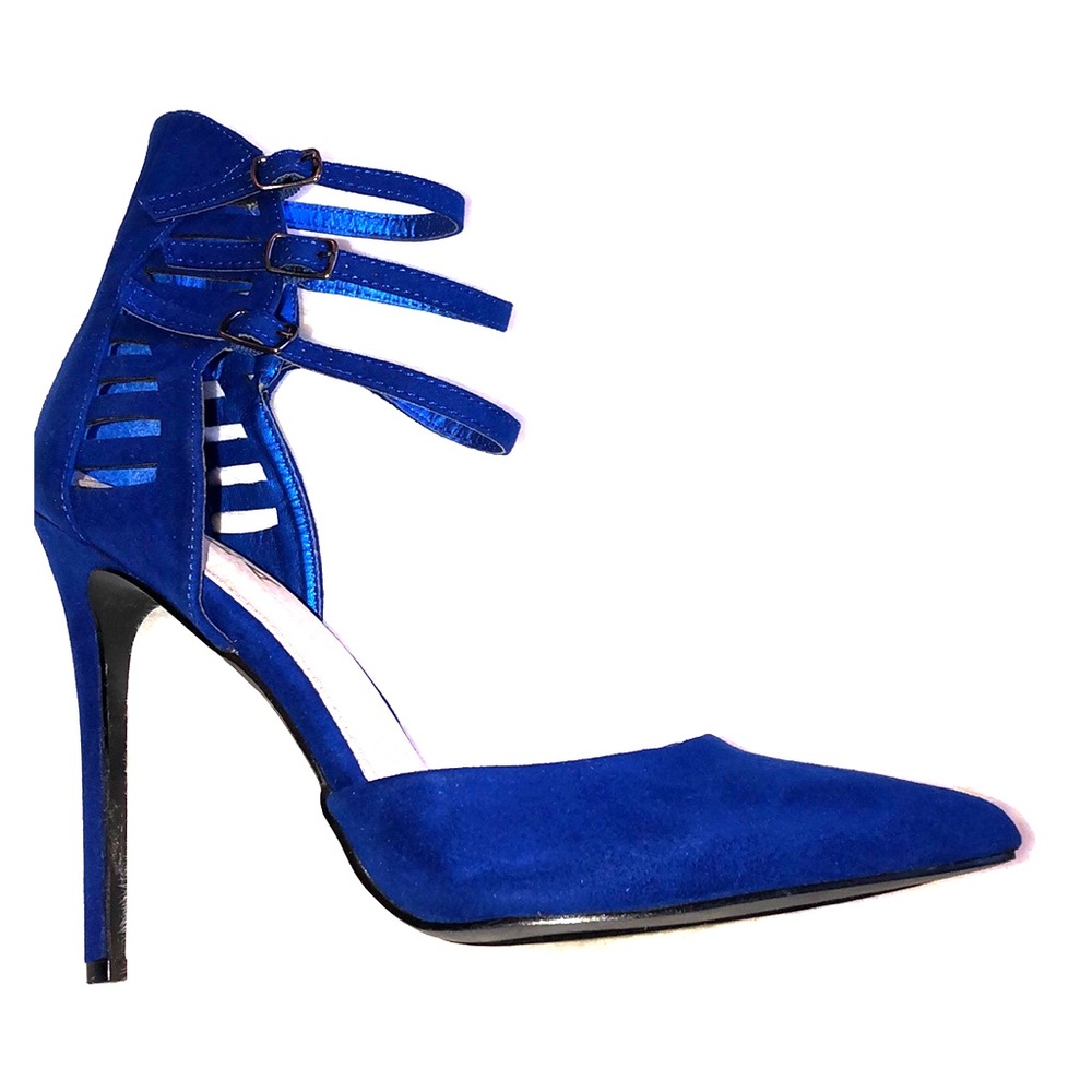 New (NWT) Royal Blue Triple Strap Heels